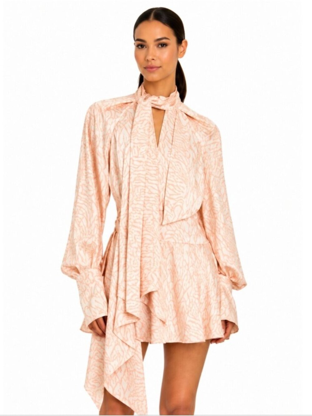 NWT Acler Bradley Cobra Wrap Long Sleeve Mini Dress